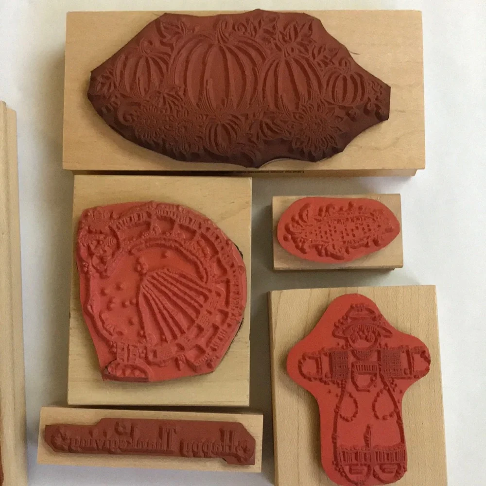 Thanksgiving/fall themed rubber stamp set